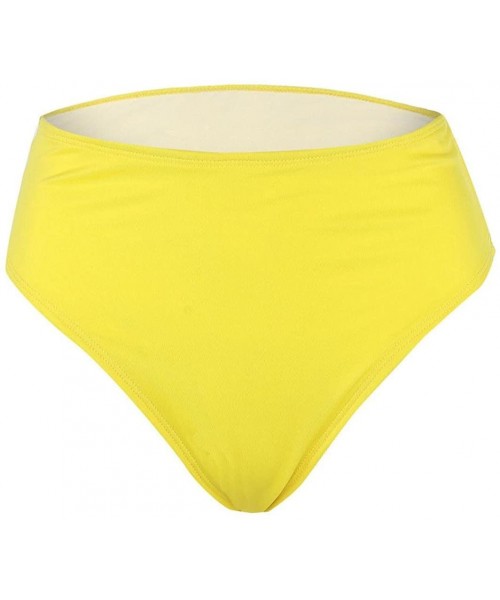 Sets Women Sexy High Waisted Bikini Sets Tie Knot Swimsuit Beachwear - Yellow - CL18C59N6IL