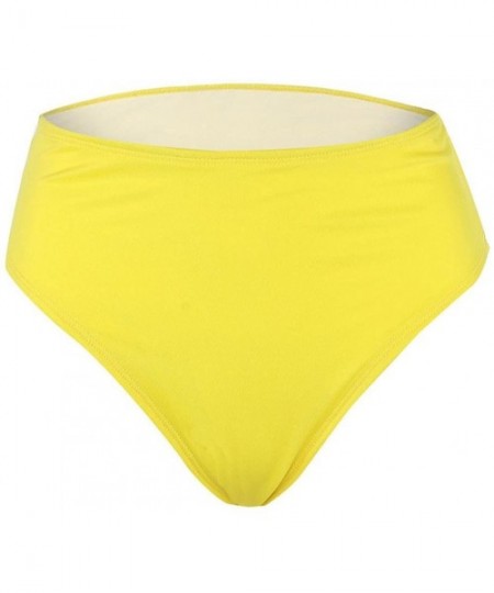 Sets Women Sexy High Waisted Bikini Sets Tie Knot Swimsuit Beachwear - Yellow - CL18C59N6IL