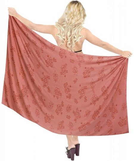 Cover-Ups Women's Swimsuit Cover Up Beach Wrap Skirt Hawaiian Sarongs Full Long C - Spooky Red_b444 - C818063ACXL