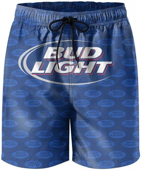 Trunks Swim Trunks Pocket Stretch Board Men Bud Light Beer United States Hara Logo Blue Beachwear Sports for Stretchy Shorts ...