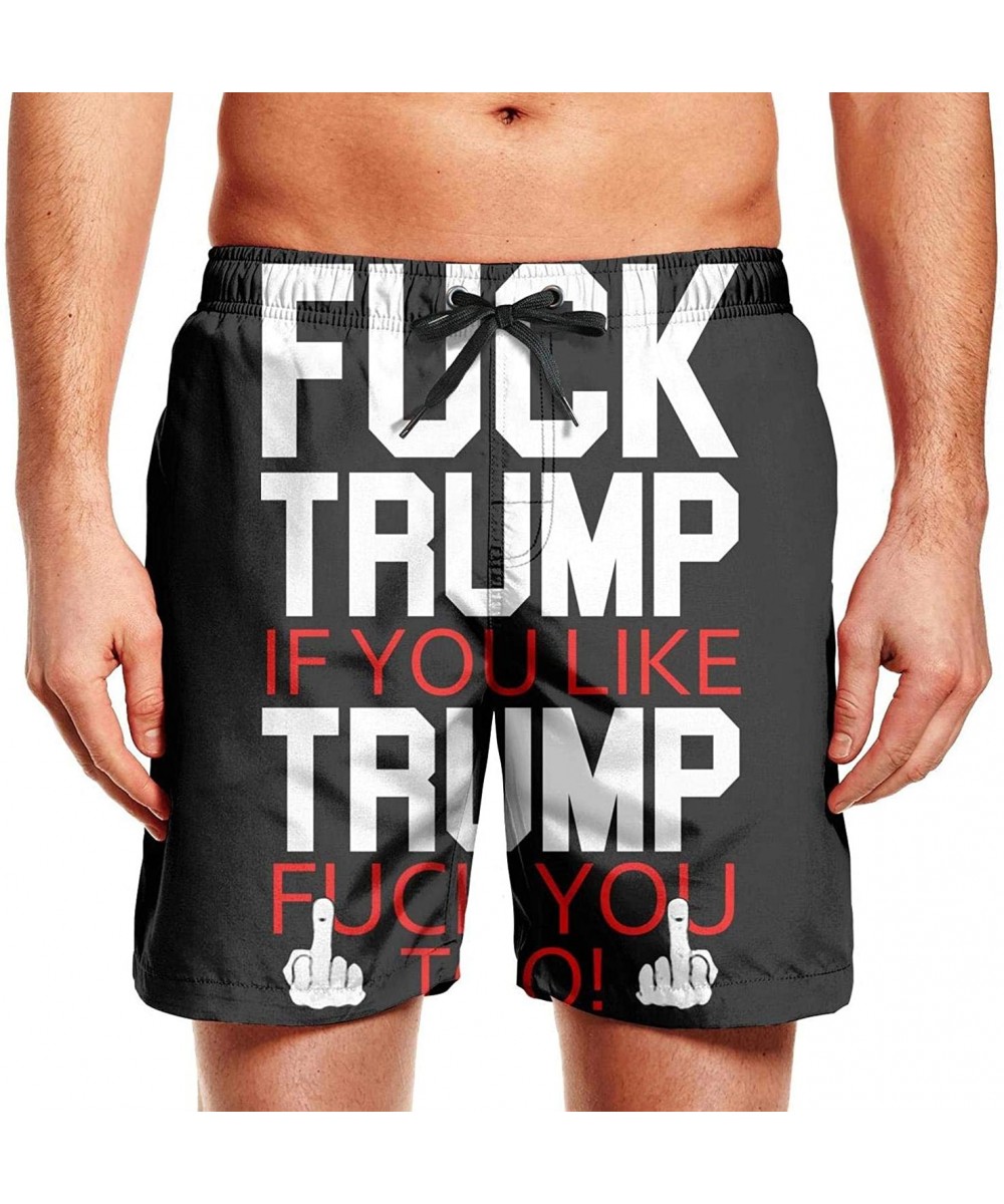 Board Shorts Trump-2020-Re-Elect-Donald-Trump-Flowy- Mens's Swimming Trunks Quick Dry Slim Fit Jogger Shorts - Trump 2020 Whi...