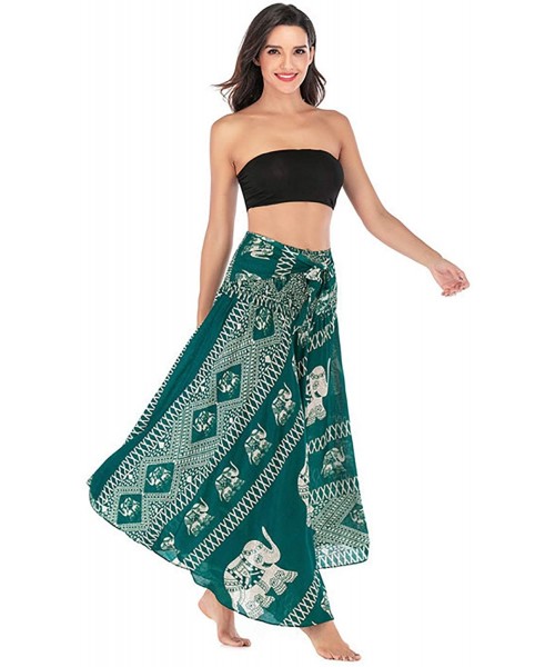 Cover-Ups Women's Long Hippie Bohemian Skirt Gypsy Dress Bohemian 2 in 1 Printed Beach Dress Skirt Cover Up Female Bikini Wra...