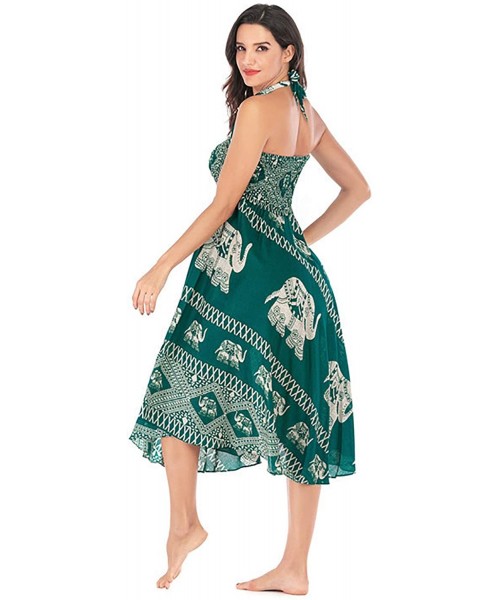 Cover-Ups Women's Long Hippie Bohemian Skirt Gypsy Dress Bohemian 2 in 1 Printed Beach Dress Skirt Cover Up Female Bikini Wra...