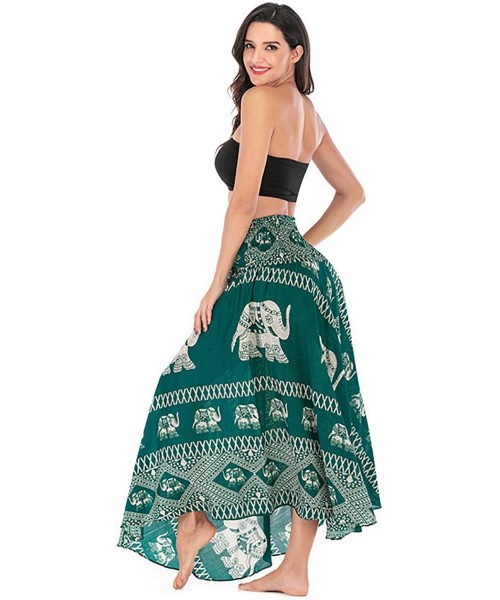 Cover-Ups Women's Long Hippie Bohemian Skirt Gypsy Dress Bohemian 2 in 1 Printed Beach Dress Skirt Cover Up Female Bikini Wra...