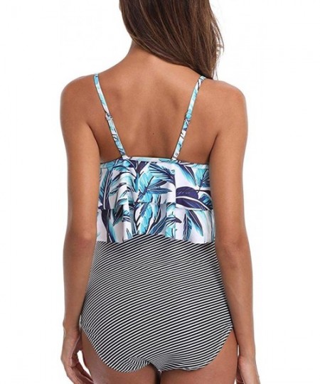 Tankinis Women Two Piece Bikini Set Print Hight Waist Bandage Push-Up Swimwear Beachwear Swimsuit - A-gray - CF194GU6607