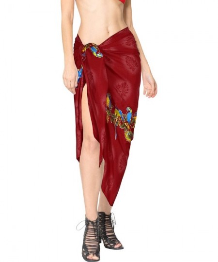 Cover-Ups Women Swimsuit Cover Up Beach Wrap Skirt Sarong Beach Wraps Full Long H - Spooky Red_p95 - CH12L8UC10T