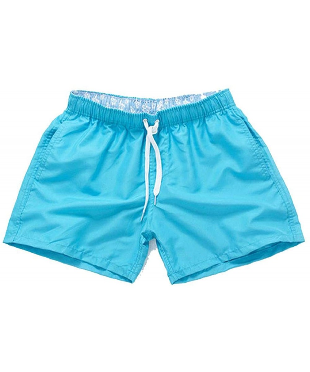 Briefs Men Swimsuit Mens Swimming Shorts Quick Drying Swim Trunks Swimwear Surf Boxer Briefs - Sky Blue - CF1908W39SW