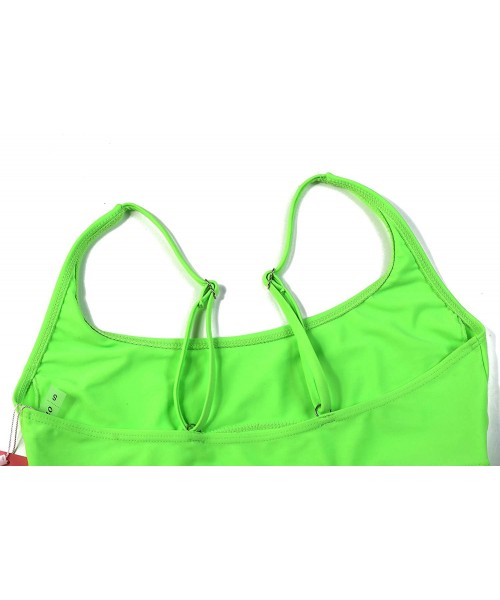 Sets Womens Sexy Bikini Strap Cutout Cheeky Bottom Two Pieces Swimsuits - Fluorescent Green - CM18TU0YDHO