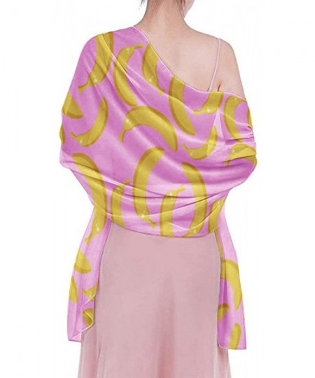 Cover-Ups Women's Swimwear Cover Ups- Summer Vacation Beach Sarong Soft Shawl Wrap - Fruits Banana Party - CQ19C45NSO7