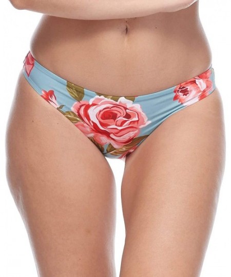 Tankinis Women's Angelina Bikini Bottom Swimsuit - Rose Garden Floral Print - C218Z06N6T9