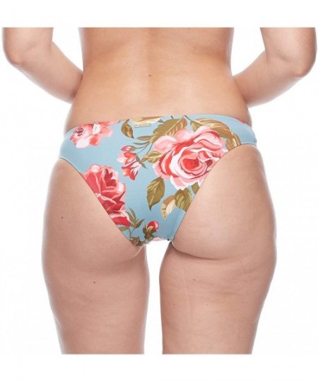 Tankinis Women's Angelina Bikini Bottom Swimsuit - Rose Garden Floral Print - C218Z06N6T9