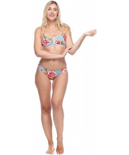 Tankinis Women's Angelina Bikini Bottom Swimsuit - Rose Garden Floral Print - C218Z06N6T9