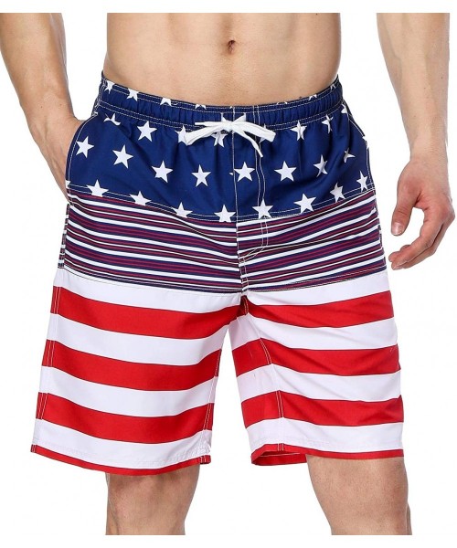 Trunks Mens Swim Trunks Summer Beach Shorts Board Shorts Pockets 4th of July - Us Flag4 - CH180RK8M5M