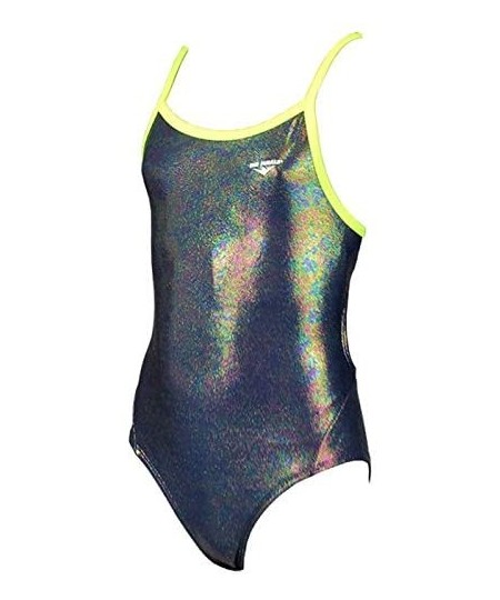 Racing Women's Irid Oil Foil Wing Back Swimsuit - Navy - C211VA8DDUV