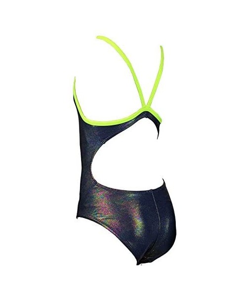 Racing Women's Irid Oil Foil Wing Back Swimsuit - Navy - C211VA8DDUV