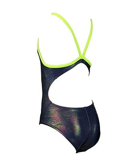 Racing Women's Irid Oil Foil Wing Back Swimsuit - Navy - C211VA8DDUV