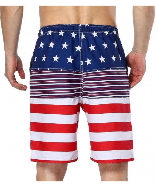 Trunks Mens Swim Trunks Summer Beach Shorts Board Shorts Pockets 4th of July - Us Flag4 - CH180RK8M5M