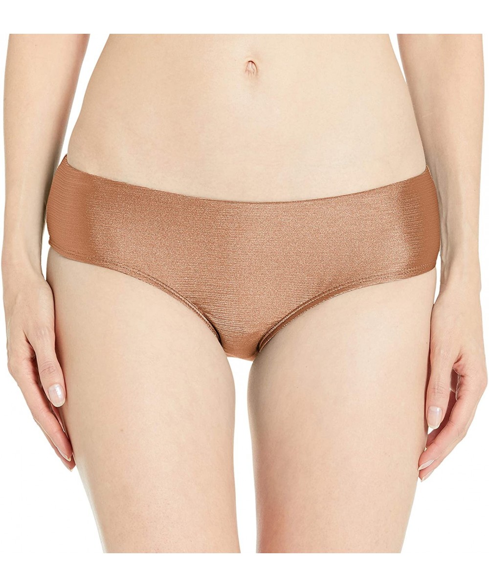 Tankinis Women's Cinch Back Cheeky Swim Bottom - Bronze - C118ZQ0RQ3O