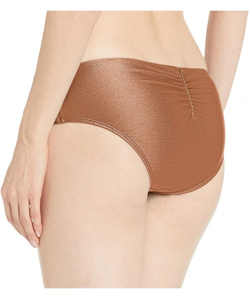 Tankinis Women's Cinch Back Cheeky Swim Bottom - Bronze - C118ZQ0RQ3O