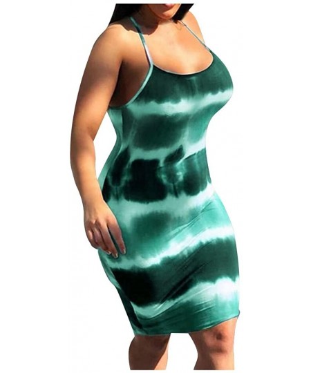 Cover-Ups Women's Plus Size Dresses Short Sleeve Casual V-Neck Summer T Shirt Long Dress - B-green - CS199ON69WK