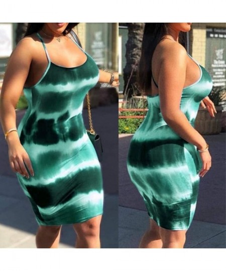 Cover-Ups Women's Plus Size Dresses Short Sleeve Casual V-Neck Summer T Shirt Long Dress - B-green - CS199ON69WK