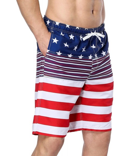 Trunks Mens Swim Trunks Summer Beach Shorts Board Shorts Pockets 4th of July - Us Flag4 - CH180RK8M5M