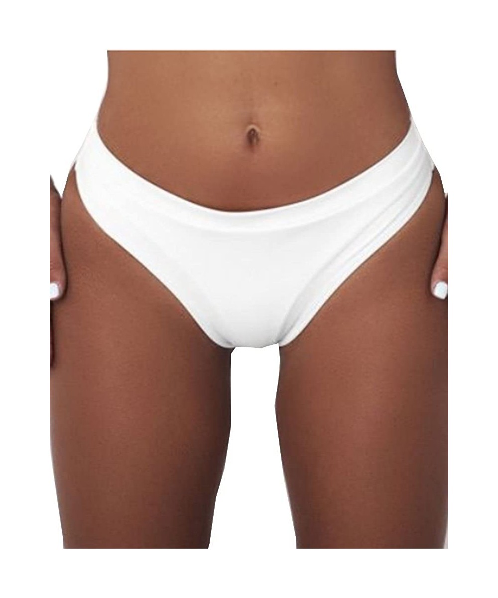 Bottoms Women's Swimwear Tab Hipster Bikini Bottom - White - CT185SG29NK