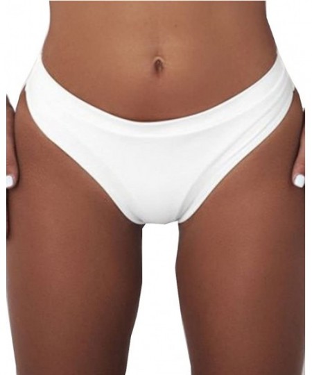 Bottoms Women's Swimwear Tab Hipster Bikini Bottom - White - CT185SG29NK