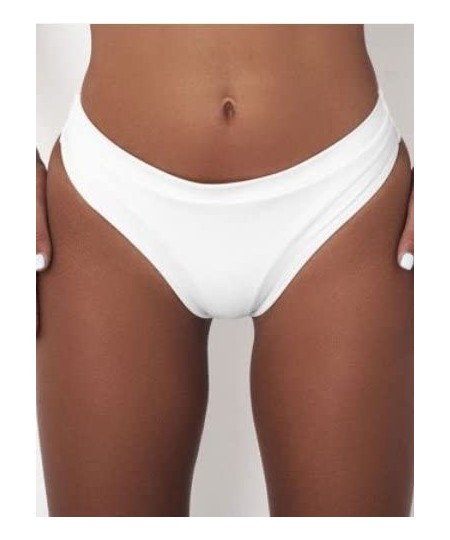 Bottoms Women's Swimwear Tab Hipster Bikini Bottom - White - CT185SG29NK