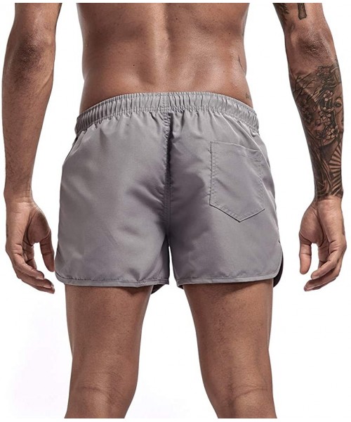 Board Shorts Men's Spring and Summer Splicing Swimming Trousers and Beach Surfing Shorts - Gray - CI18ULME3T5