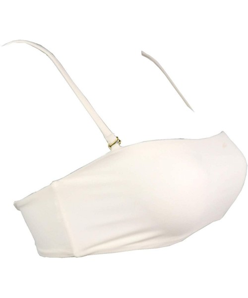 Tops Women's Mermaid Bandeau Push Up Bikini top Bikini Swimwear(FBA) - White - CB187A9NU5A