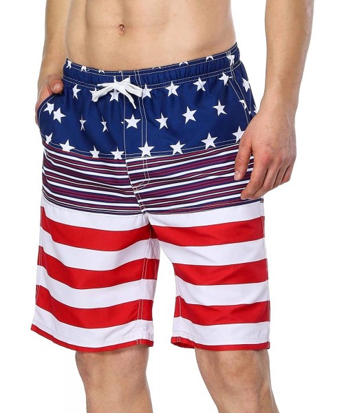 Trunks Mens Swim Trunks Summer Beach Shorts Board Shorts Pockets 4th of July - Us Flag4 - CH180RK8M5M