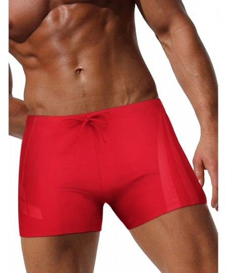 Briefs Mens Swimwear Sports Shorts Swim Trunks - Swim Red - CM1979IT863