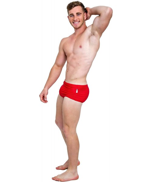 Briefs Mens Swimwear Sports Shorts Swim Trunks - Swim Red - CM1979IT863