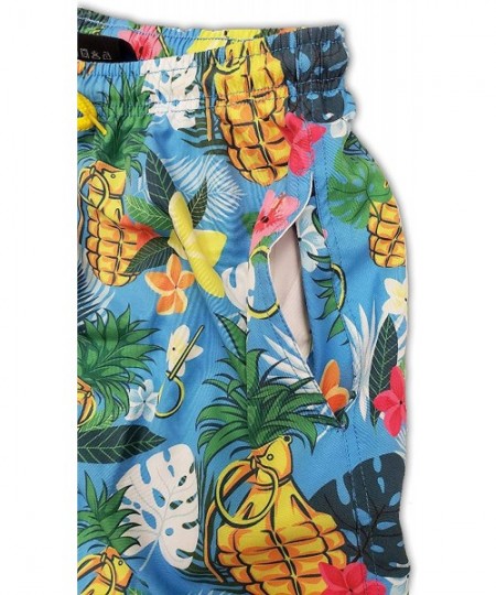 Trunks Men's Swim Trunks Super Stretch Pineapple Swim Shorts 5 Inch Pool - C218ZUEK22U