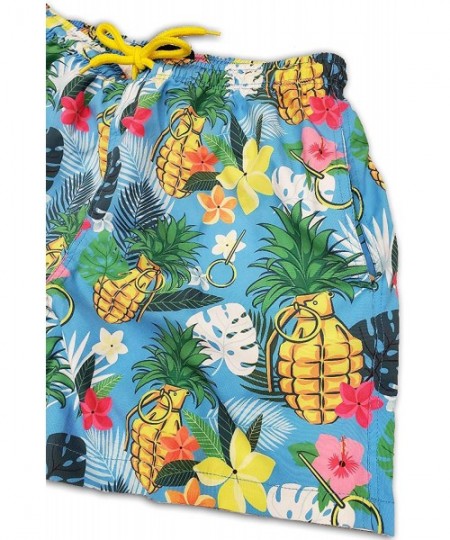 Trunks Men's Swim Trunks Super Stretch Pineapple Swim Shorts 5 Inch Pool - C218ZUEK22U