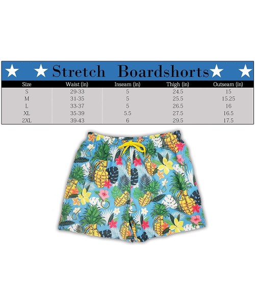 Trunks Men's Swim Trunks Super Stretch Pineapple Swim Shorts 5 Inch Pool - C218ZUEK22U