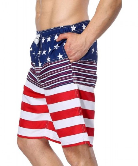 Trunks Mens Swim Trunks Summer Beach Shorts Board Shorts Pockets 4th of July - Us Flag4 - CH180RK8M5M