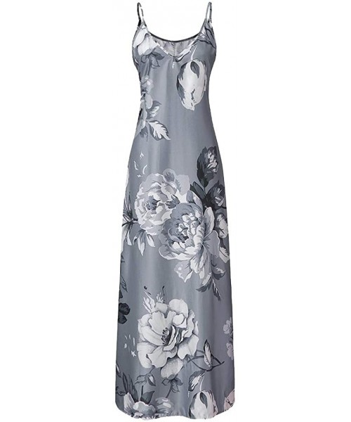 One-Pieces Long Dress For Women- Print Maxi Dress Boho Straps Dress Dress - Z5-grey - CV190RR8EEN