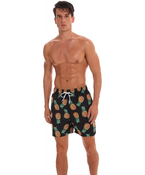 Trunks Men's Swim Trunks Quick Dry Bathing Suits Beach Shorts with Mesh Lining - Xbalck Pineapple - C318N0K4Z5S