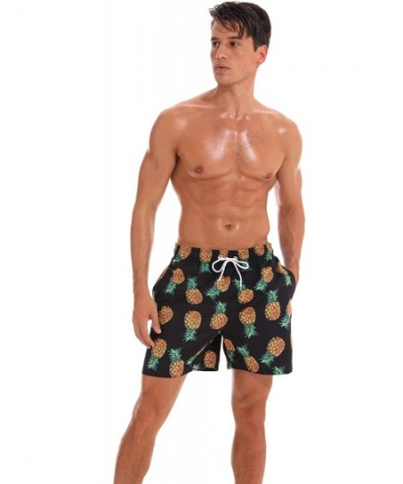 Trunks Men's Swim Trunks Quick Dry Bathing Suits Beach Shorts with Mesh Lining - Xbalck Pineapple - C318N0K4Z5S