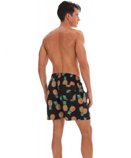 Trunks Men's Swim Trunks Quick Dry Bathing Suits Beach Shorts with Mesh Lining - Xbalck Pineapple - C318N0K4Z5S