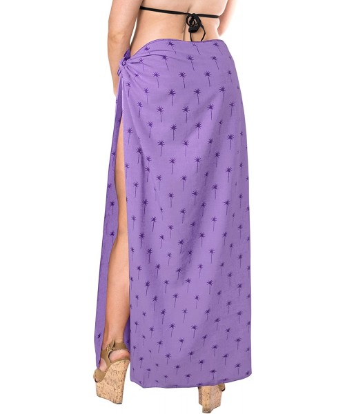 Cover-Ups Women's Beach Cover Up Pareo Canga Swimsuit Sarong Skirt Full Long F - Autumn Violet_b398 - CE1806522R6