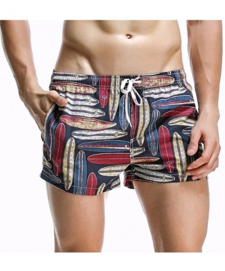 Racing Men Board Shorts Swim Beach Boxer Trunks Shorts Quick Drying Men's Swimwear Swimsuits Sports Running - Dark Blue Graph...