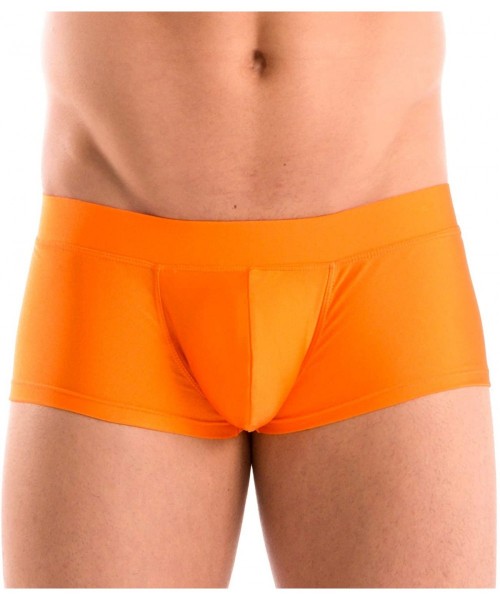 Briefs Mens New Solid Hot Body Boxer Swimsuit - Orange - CY112U8GVHX