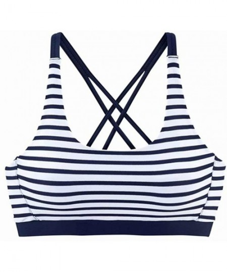 Sets Women's Low Waisted Bikini Set Stripe Printing Top Two Piece Swimsuits - CK190LOOYZI