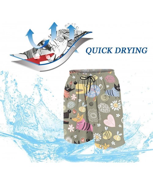 Board Shorts Men's Beach Shorts Funny Milk and Cup. Cartoon. Comic Characters. Breakfast Swim Trunks - Style04 - CN190RSK0Z6