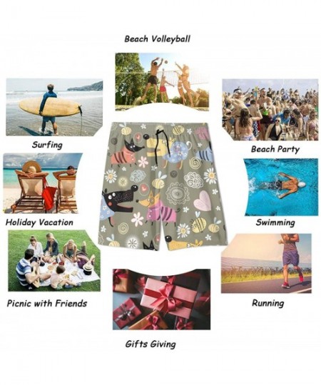 Board Shorts Men's Beach Shorts Funny Milk and Cup. Cartoon. Comic Characters. Breakfast Swim Trunks - Style04 - CN190RSK0Z6