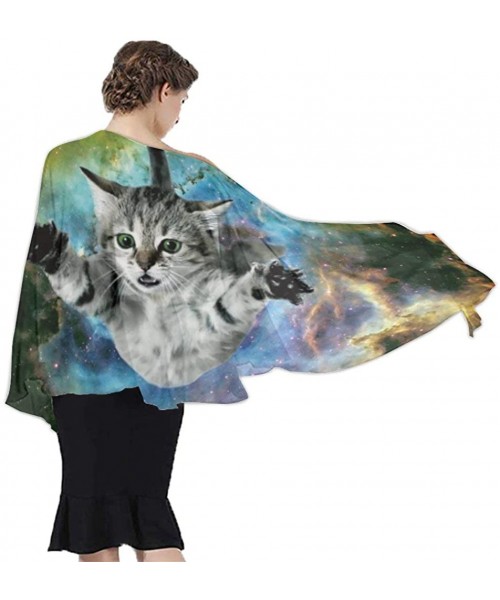 Cover-Ups Women Fahion Swimsuit Bikini Cover Up Sarong- Party Wedding Shawl Wrap - Universe Space Galaxy Cat - CK19C6MZ566