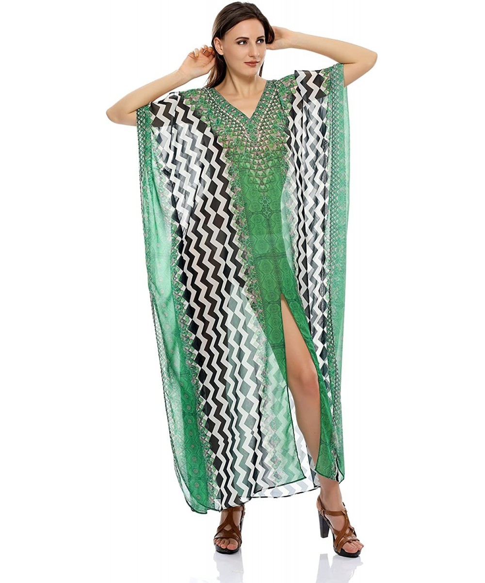 Cover-Ups Women's Kaftan Beachwear Bikini Cover-ups Vintage Bohemian Summer Dress (Long) - Style- 12 - CX1858SD8G6